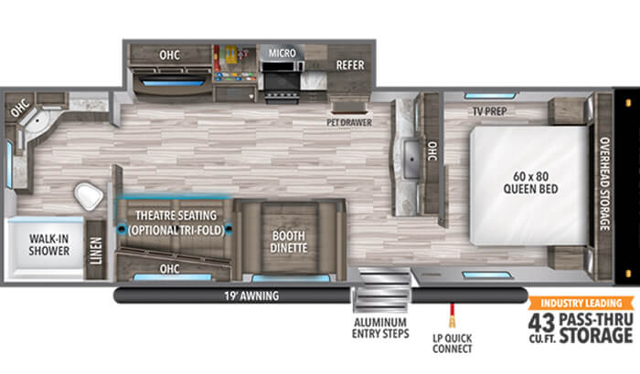 Transcend XPLOR 260RB floor plan diagram.
